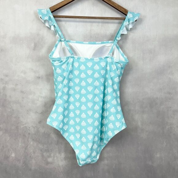 Kona Sol Womens One Piece Swimsuit‎ Size Large Beachy Sea Shells Summer Vacation - Picture 2 of 12